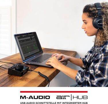 M-Audio Air 192|6 USB аудіоінтерфейс для запису: 2 XLR/Line входи, програмне забезпечення AIR Hub (Чорний)