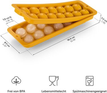 Форма для льоду Blumtal 2x14 Ø 3 см - форма для льоду без вмісту BPA, легко знімається, чорно-синя - гостра гірчиця (50 символів)