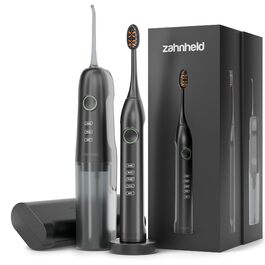 Електрична зубна щітка та іригатор Zahnheld Gero G3 AQUADENT чорного кольору: звукова щітка, очищення міжзубних проміжків, датчик тиску, таймер, USB-C