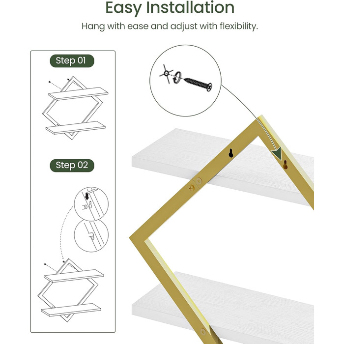 Набір плаваючих полиць Wandregal ER-Set (2 шт.) коричнево-чорного кольору для вітальні, спальні, кухні, офісу в стилі рустик DTBJ01PBF