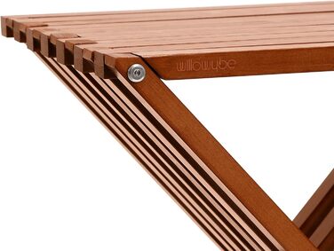 Складаний табурет для сауни та душу WILLOWYBE – водовідштовхувальна бамбукова лавка, багатоцільовий стілець для ванної кімнати та парильні (Темно-коричневий)