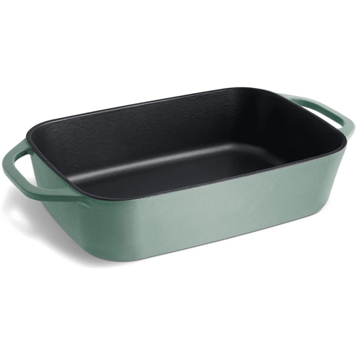 Форма для випічки Springlane з чавуну з кришкою 3L, емальована форма для хліба, паштетів та запіканок, міцна чавунна сковорода 33,5 x 13 см, м'ятного кольору (чавун, форма для запікання м'ятна)