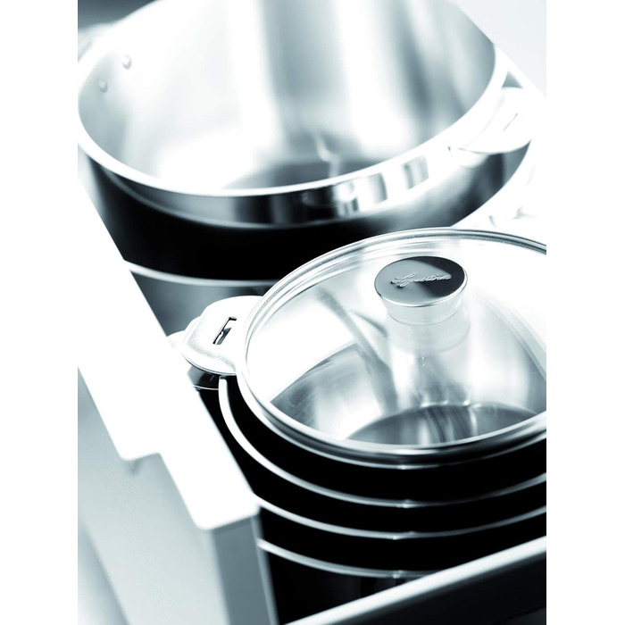 Каструля Lagostina Salvaspazio з нержавіючої сталі 18/10, діаметр 24 см, для всіх типів плит та духовок до 250°C, складна, з тришарим дном Lagotherm