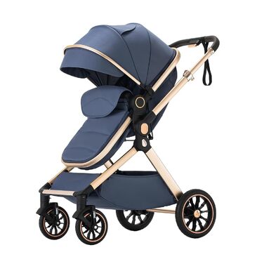 Дитячий візок 3 в 1 Kinderwagen Alltags: універсальний, складаний, з люлькою та прогулянковим блоком, алюмінієва рама (BLUE)