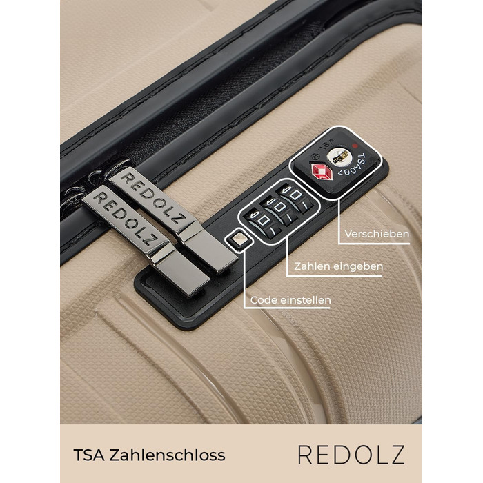 Жорсткий чохол REDOLZ XL 77 см Легкий поліпропілен 4 подвійні котушки та TSA (Essentials 11)