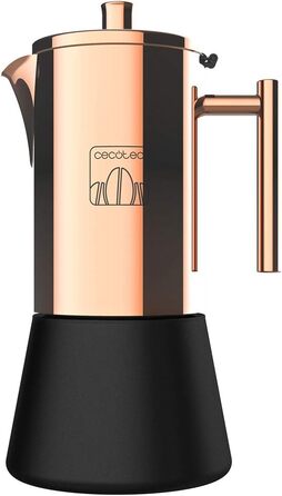 Кавоварка Cecotec Moking 1000 з нержавіючої сталі для газових, електричних та склокерамічних плит, 10 чашок, 27x14x12.5 см