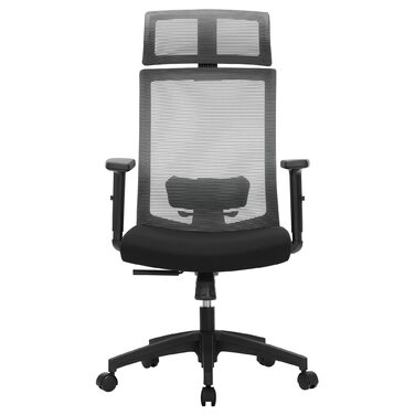 Ергономічний офісний стілець SONGMICS з сіткою, регульований комп'ютерний стілець для робочого кабінету з функцією гойдання, сірий, до 120 кг, OBN022GD01