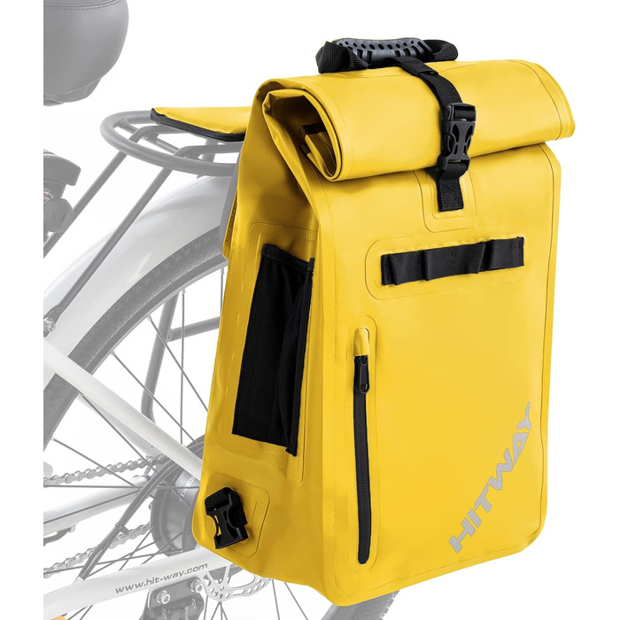 В1 Pannier-29-Підходить як сумка через плече - Сумка-переноска багажу -Рюкзаки для їзди на велосипеді -100 водонепроникність - світловідбиваюча панель 3M (L, жовта), 3