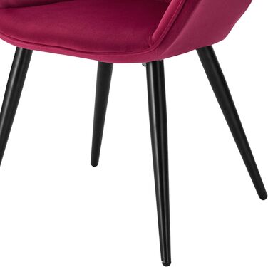 Крісла для їдальні WOLTU, 1 шт., для кухні, вітальні, оббивка з велюру, металеві ніжки, темно-червоний колір