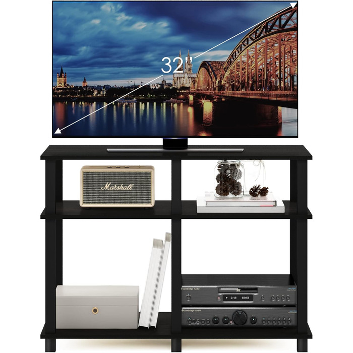 Підставка для телевізора Furinno Romain Turn-N-Tube до 40 дюймів, Espresso/Schwarz
