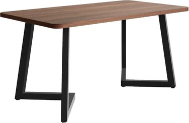 Обідній стіл Merax 140x80 см з імітацією мармуру, для 4-6 осіб, металевий каркас, регульовані ніжки, білий/чорний