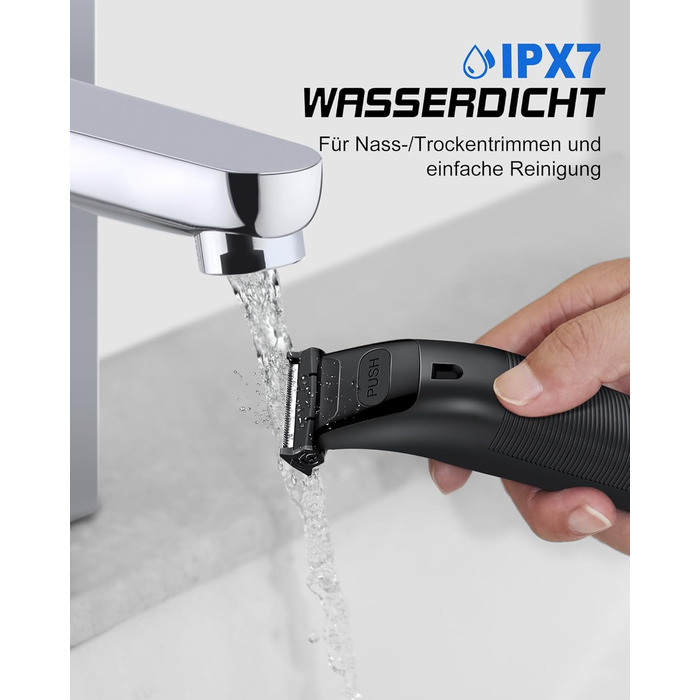 Чоловіча  бритва, LED-дисплей, тример для волосся на тілі, водонепроникний, вологе/сухе використання
