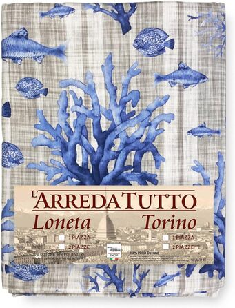 Чохол на диван Gran Foulard з тканини Loneta (Blue Fish, 2 Piazze)