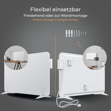 Інфрачервовий обігрівач BR Bringer 450W з Wi-Fi, термостатом та пультом керування. Енергозберігаючий, для стін або підлоги. Німецька якість (білий)