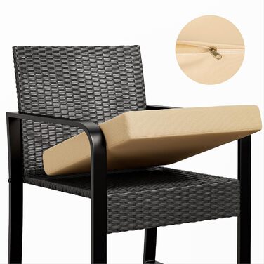 Набір садових меблів Bealife з ротангу для балкона, тераси, двору (2 місця), бежевий