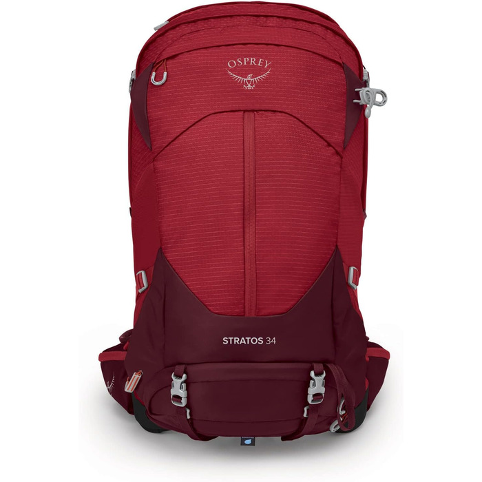 Рюкзак для походів Osprey Stratos 34 для чоловіків (Stratos 34 Poinsettia Red O/S)