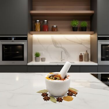 Relaxdays - Млинок для спецій з пестиком з мармуру