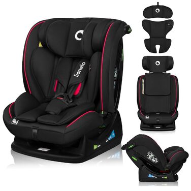 Автокрісло Lionelo AART I-Size для дітей 40-150 см, чорне, з регулюванням спинки та підголівника, R129 i-Size