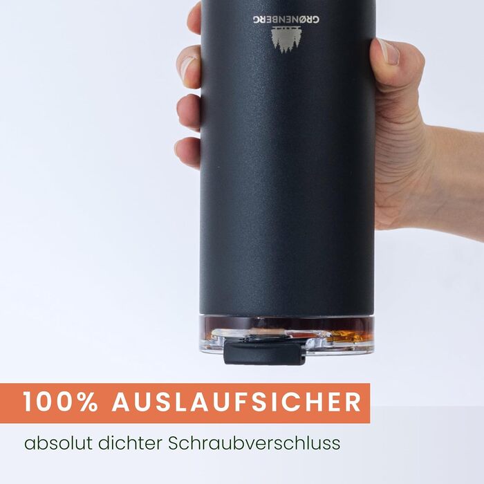 Термокружка Groenenberg 473 мл | Зберігає тепло до 4 годин | З екологічного нержавіючого сталі (Чорний)