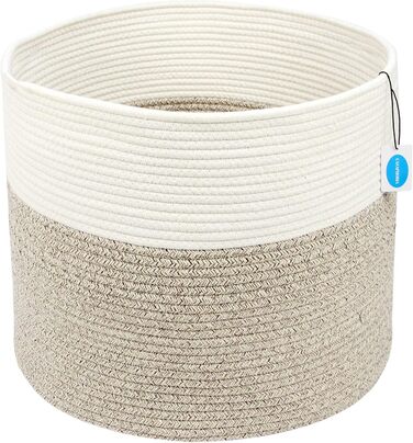 Кошик для дому Casaphoria з бавовняного шнура, XXL, кремово-коричневий (55,9 x 55,9 x 35,6 см)