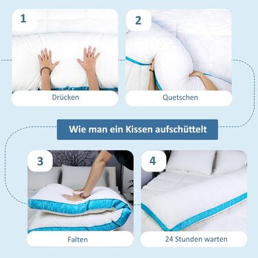 Подушка для сну Flanhorest з ефектом пам'яті для вагітних та годування, 130x43 см, біло-блакитна