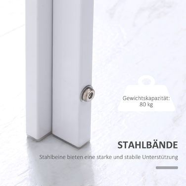 Обідній стіл для кухні, великий розмір, сучасний дизайн, 120 см x 60 см x 75 см, білий