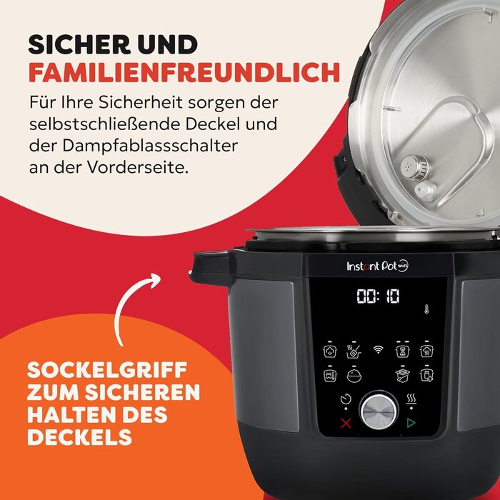 Instant Pot Plus 9-в-1: Мультиварка з Wi-Fi, 5.7 л, нержавіюча сталь