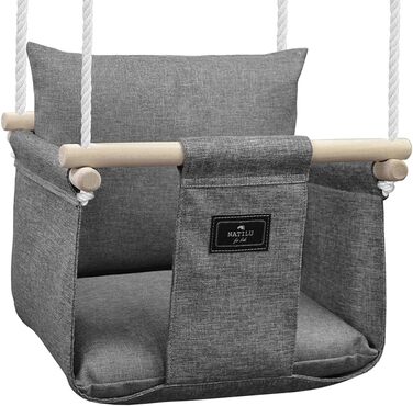 Дерев'яна гойдалка для дітей NATILU® - Indoor/Outdoor | Гойдалка для дому та вулиці | NATILU® Silver