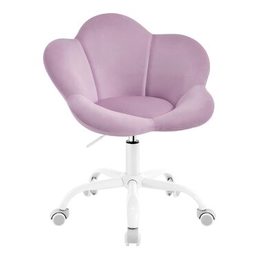 Дитячий ергономічний стілець WOLTU для столу, туалетного столика, офісу, регульована висота, оксамит, світло-фіолетовий