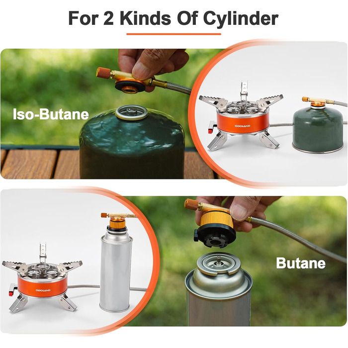 Газовий наметний пальник Odoland 4000W - вітрозахисний, регульований, легкий, з EVA-боксом