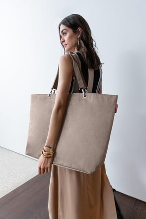 Сумка-шопер Reisenthel Shopper XL – велика, стильна, з водонепроникного матеріалу Herringbone Mokka