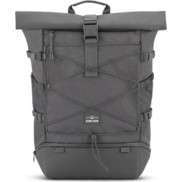 Рюкзак Johnny Urban Travel для жінок і чоловіків - Allen Travel L - 37L Rolltop Backpack Велика ручна поклажа - ідеальний рюкзак для подорожей, екскурсій, подорожей - водовідштовхувальний темно-сірий