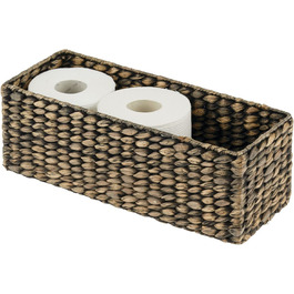 Плетений кошик з водяного гіацинта mdesign з натуральним покриттям-плетений кошик, який можна штабелювати-ідеальне місце для зберігання у ванній кімнаті- (темно-коричневий)