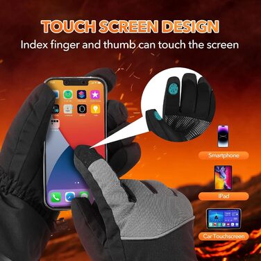 Обогревні рукавички Jkevow для чоловіків та жінок, з акумулятором 5V 5000mAh, 3 режими нагріву, для мотоциклів, велосипедів, походів та катання на лижах