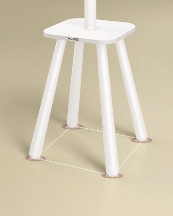 Вешалка для одежды VASAGLE RCR033B01 (Облачно-белый) с 8 крючками и полкой, 170.5 см, для прихожей, спальни