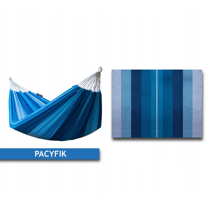 Двомісний гамак Potenza, тканинний, синій (без стійки), витримує до 220 кг