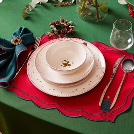 Набір посуду Karaca New Year 23 Nordic Joy 24 предмети на 6 осіб, миски з локшиною, адвент-вінок, бічні тарілки, миски для супу, унікальний дизайн, щоденний та спеціальний набір посуду