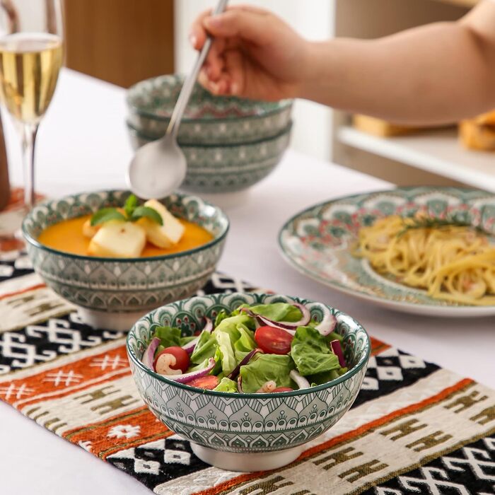 Набір посуду Vancasso MANDALA 48 предметів: сервіз для 12 осіб, ручна робота, богемський стиль