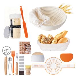 Набір для закваски з ротангу: корзини, скребок, ніж, тканина - повний комплект для початківців та професіоналів