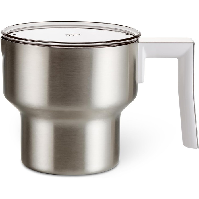 Тчібо Індукційний спінювач молока, без пригорання, миється в посудомийній машині, теплий та холодний молочний пінок, для лате макіато, капучино та какао, кремовий білий