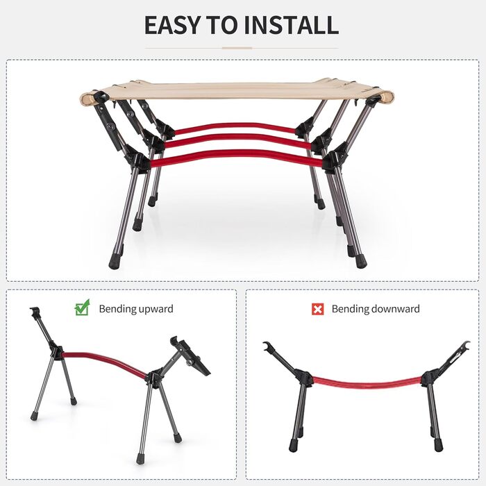 Польове ліжко Naturehike Ultralight: складане кемпінгове ліжко, витримує до 150 кг, регульована висота, бежеве