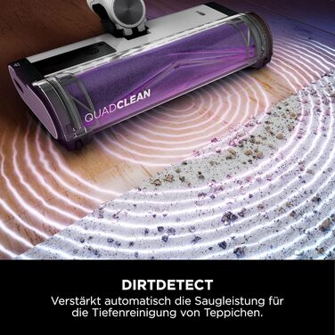 Shark акумуляторний пилосос Clean & Empty з базою самостійного очищення, до 40 хв роботи, бездротовий, для шерсті тварин, килимів та твердих підлог, з LED-підсвічуванням, тихий, білий/блакитний, BU3521EU