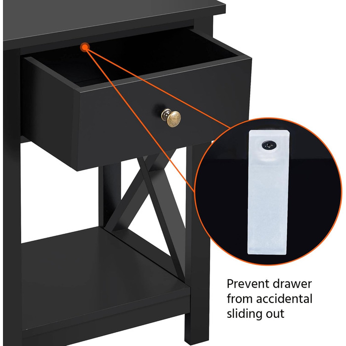 Журнальний столик Yaheetech з шухлядою та полицею, білий, для вітальні та спальні, скандинавський стиль