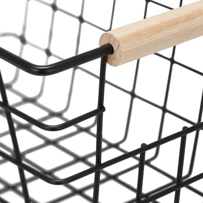 Набір з двох металевих кошиків Relaxdays з дерев'яними ручками