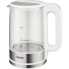 Чайник Mesko MS 1301 Вт з регулюванням температури, 1,7 л, чайник зі світлодіодним підсвічуванням, 2200 Вт, чайник