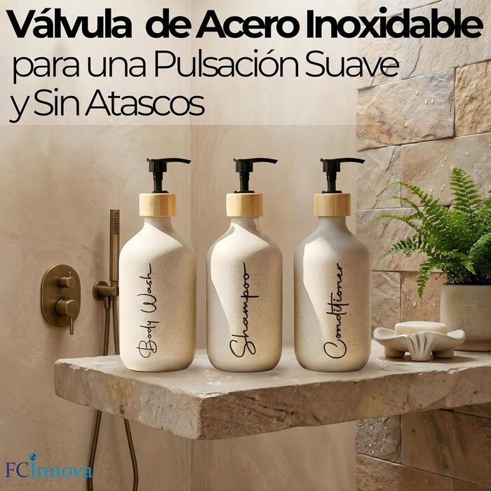 Набір дозаторів для мила в ванну кімнату, матовий чорний, 500 мл, 3 шт. для гелю та шампуню, з воронкою для наповнення