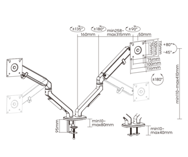Настільне кріплення для монітора OfficePro MA422S