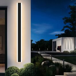 Сучасний Світлодіодний світильник для зовнішніх стін, водонепроникний Ip65, чорний акриловий матеріал для настінних світильників, настінний світильник в просту довгу смужку потужністю 18 Вт, підходить для внутрішнього зовнішнього декоративного освітлення 