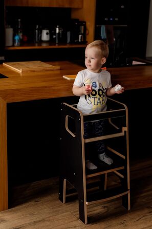 Стілець-сходинка Монтессорі для дітей з перекладинами – білий кухонний помічник, безпечний та надійний, з фіксатором, регульована висота, улюблець батьків, сучасний та стійкий Model 4 - Білий (Model 3 - Чорний)