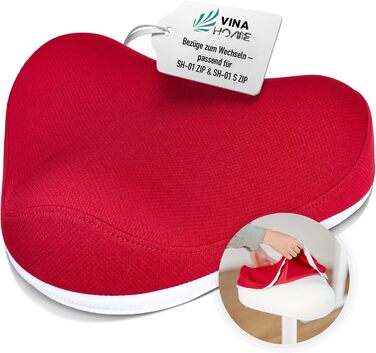 Офісний стілець SH-01 Zip з знімним чохлом | Ергономічний стілець-пуф | Сертифікований IGR | Для роботи та відпочинку | З ефектом гойдання | Регулювання висоти 58-83 см (ZIP, Червоний)